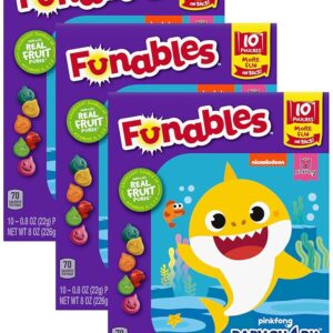 Funables Child Shark Formed Fruit-Flavored Snacks, 0.8 Ounce Pouches (30 Depend)