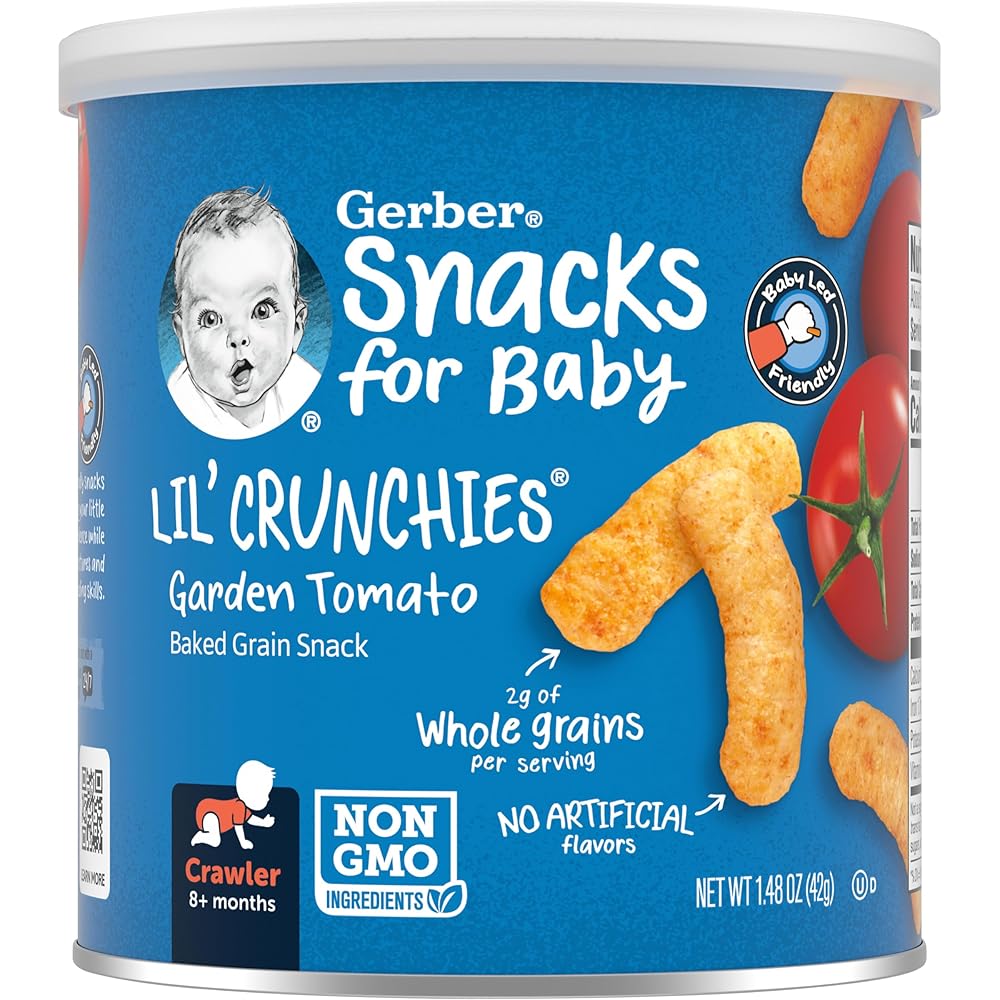 Gerber Lil Crunchies Backyard Tomato Snacks for Infants, 1.48 Ounce (6-Pack)