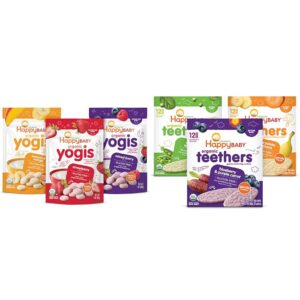 Completely happy Child Organics Yogis Freeze-Dried Yogurt & Fruit Snacks Selection Pack, 3 Flavors, 1 Ounce (Set of three) & Completely happy Child Organics Teether Selection Pack, 3 Flavors, 12 Rely (Set of three)