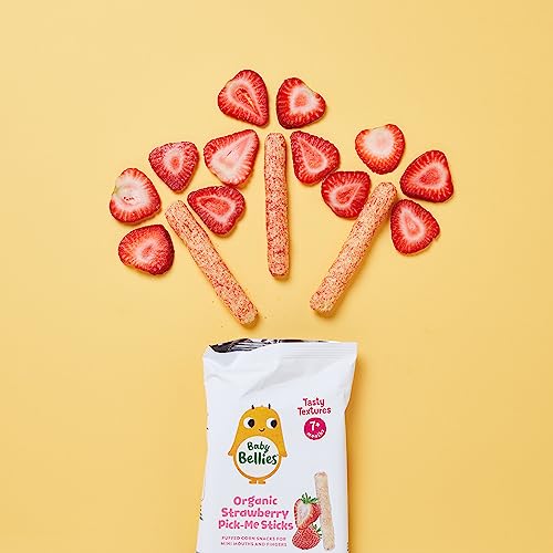 Little Bellies Natural Strawberry Decide-Me Sticks Child Snack (10 Particular person Packs of 0.56 oz Every)