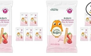 Little Bellies Natural Strawberry Decide-Me Sticks Child Snack (10 Particular person Packs of 0.56 oz Every)