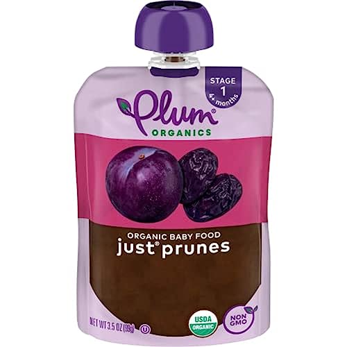 Plum Organics Stage 1 Natural Child Meals - Pure Prunes - 3.5 oz Pouch (Set of 6) - Natural Child Meals Pouch