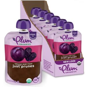 Plum Organics Stage 1 Natural Child Meals – Pure Prunes – 3.5 oz Pouch (Set of 6) – Natural Child Meals Pouch